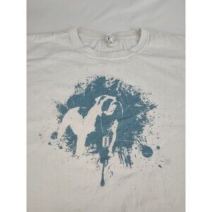 XL Vintage 3M NEBO DOG Anvil Shirt White Blue Regular Screen Print Bulldog